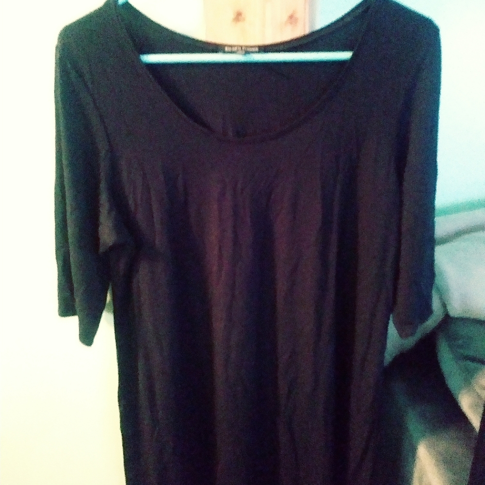 Eileen Fisher Women's L Black Tunic Top